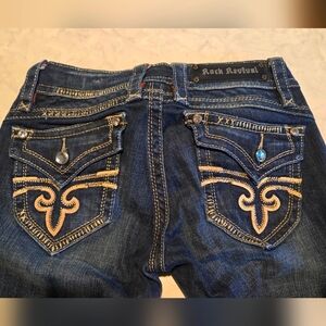 Rock Revival Gwen Jeans Size 28 Womens Boot Cut Dark Denim